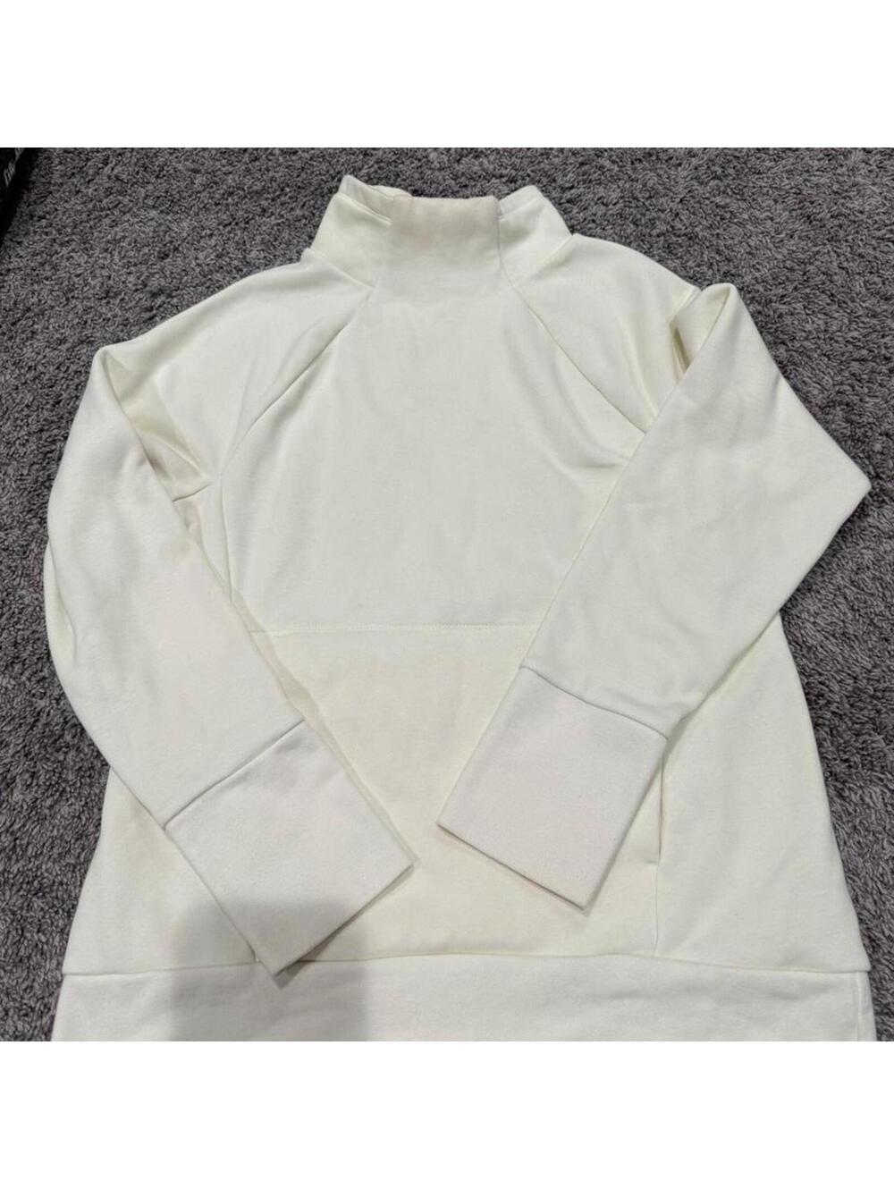 Fabletics Women's Cream Long Sleeve Pullover Sweatshirt Size